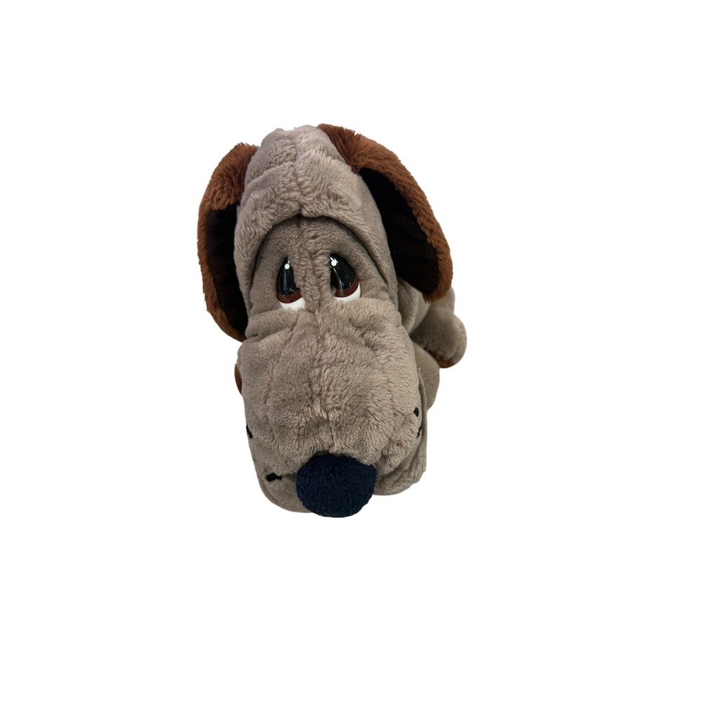 Vintage 1986 Animal Playthings Wrinkled Bloodhound Dog Plush Grey Brown 13 Inch